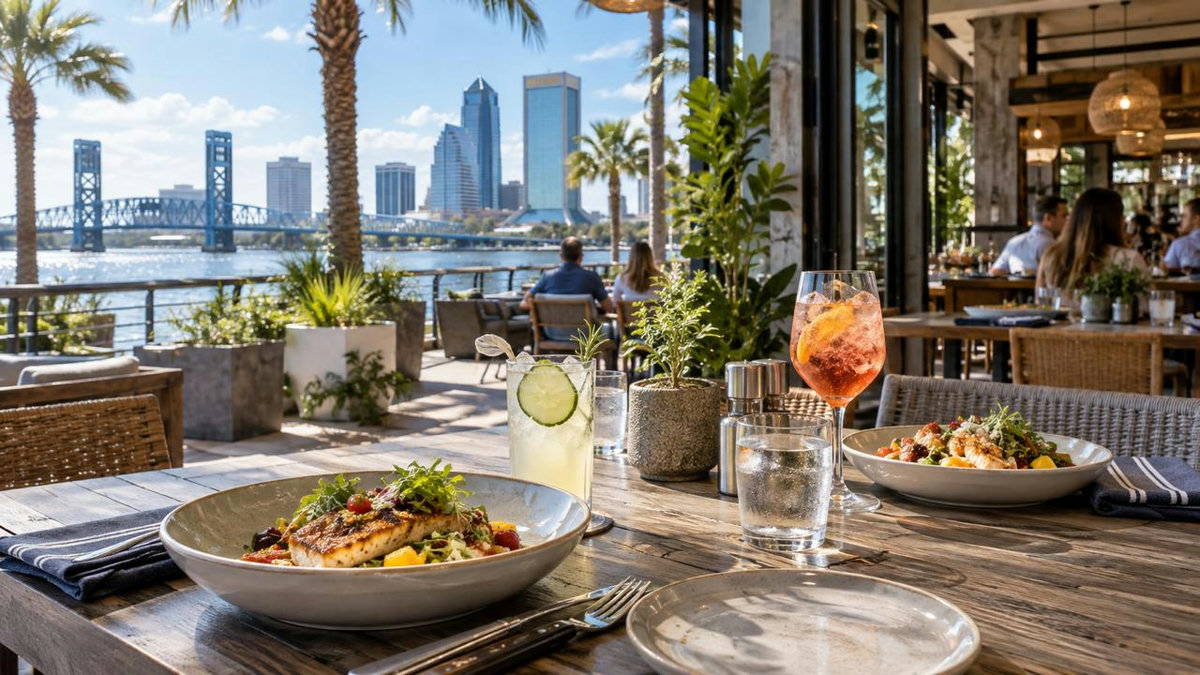 Outdoor dining tables at a restaurant in Jacksonville, Florida